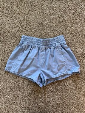 aerie Sky Blue Smocked High-Waist Casual Shorts
